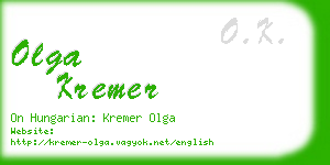 olga kremer business card